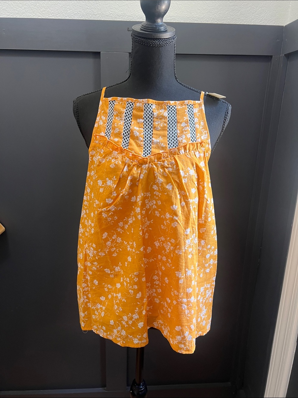Yellow Floral Smocked tank